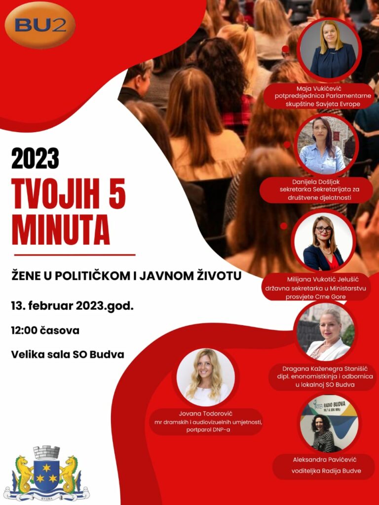 NVO „Grupa građana BU2“: U ponedjeljak tribina o rodnoj ravnopravnosti „Tvojih pet minuta“