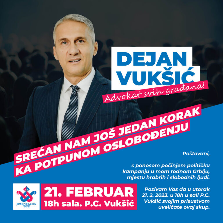 Vukšić: Počinjem političku kampanju u mom rodnom Grblju