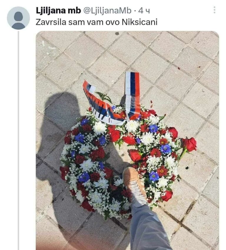 Nikšić: Uništen vijenac koji je Marko Kovačević položio na spomenik kralju Nikoli