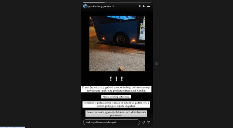 Podgorica: Putnica kamenovala autobus