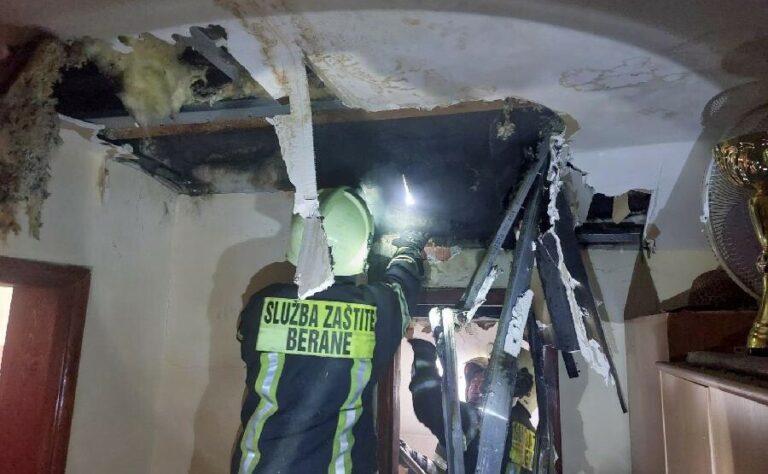 Berane: Požar u Zgradi solidarnosti, oštećen jedan stan