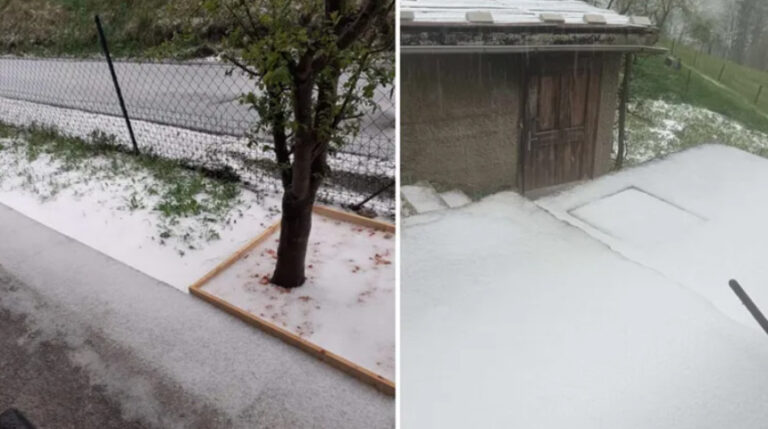 Nevrijeme zahvatilo Sloveniju: Pada snijeg, bilo i grada, stigao izrazito hladan talas