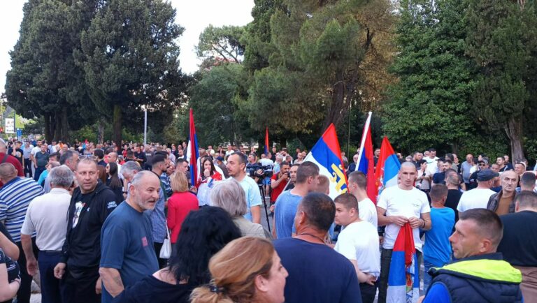 Protest ispred Vlade zbog rezolucije o Srebrenici: Okupljeni skandiraju „izdaja“