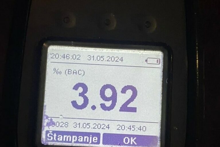 Uhapšen Nikšićanin, vozio za 3,92 promila alkohola u krvi
