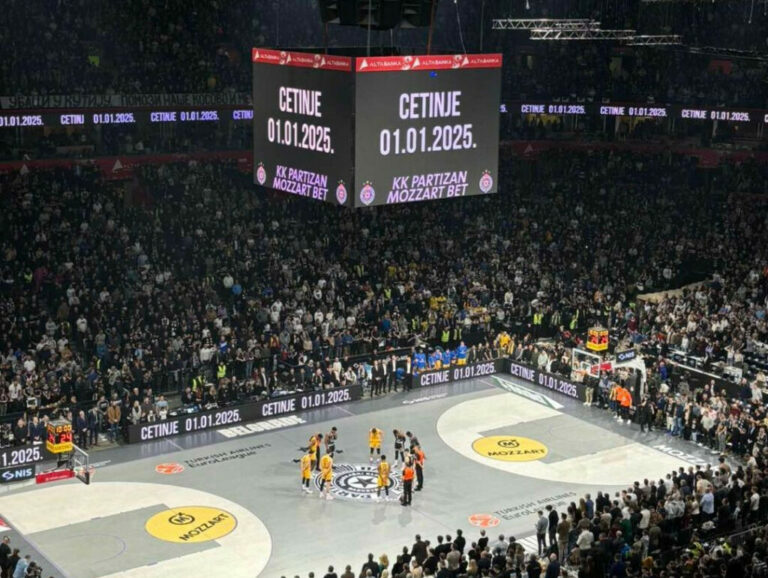 Meč Partizan – Makabi, počeo minutom ćutanja za žrtve tragedije na Cetinju