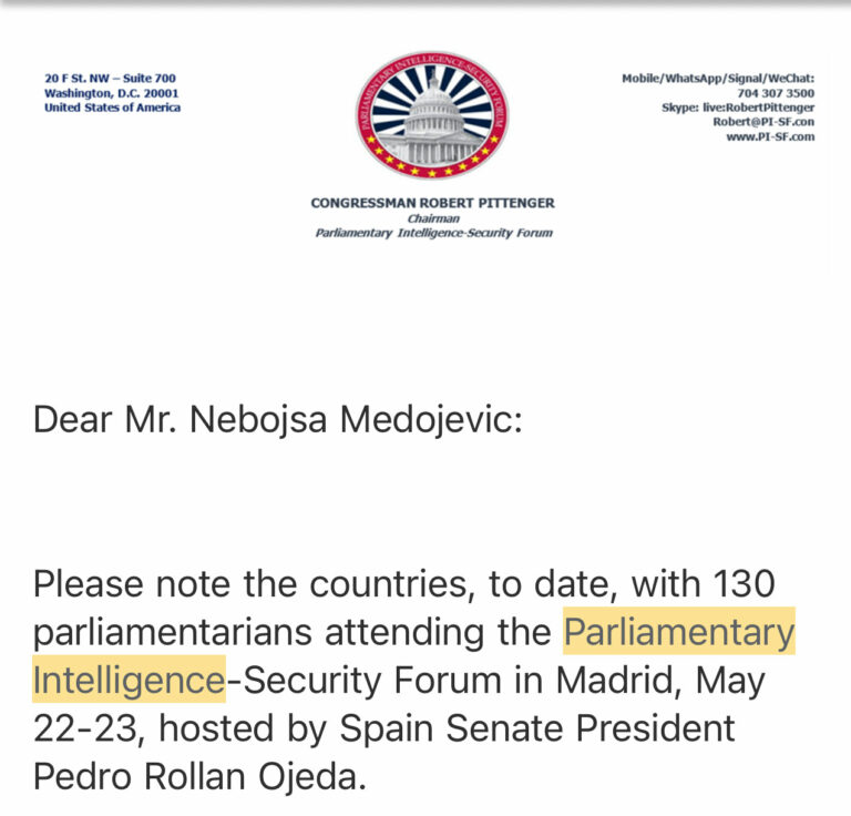 Medojević na obavještajno-bezbjednosnoj konferenciji u Madridu