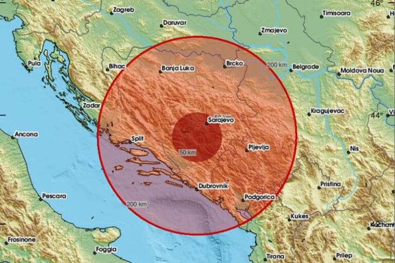 Zemljotres jačine 3,4 Rihtera zatresao BiH, osjetio se i u Crnoj Gori