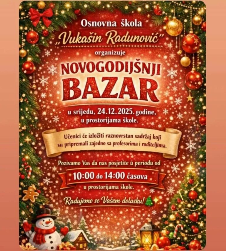 Novogodišnji bazar u O. Š. „Vukašin Radunović“